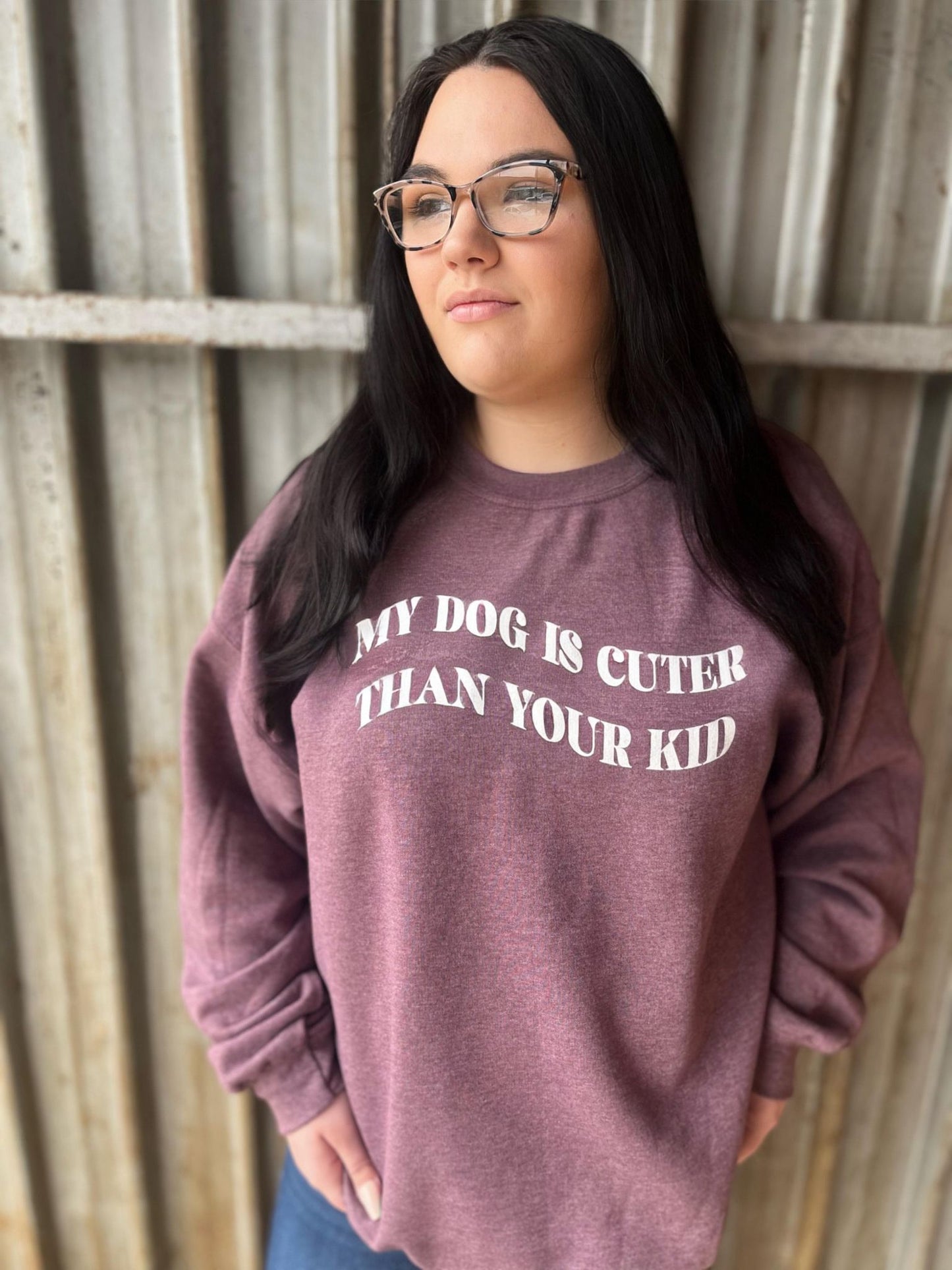 My dog is cuter than your kid sweater ask apparel