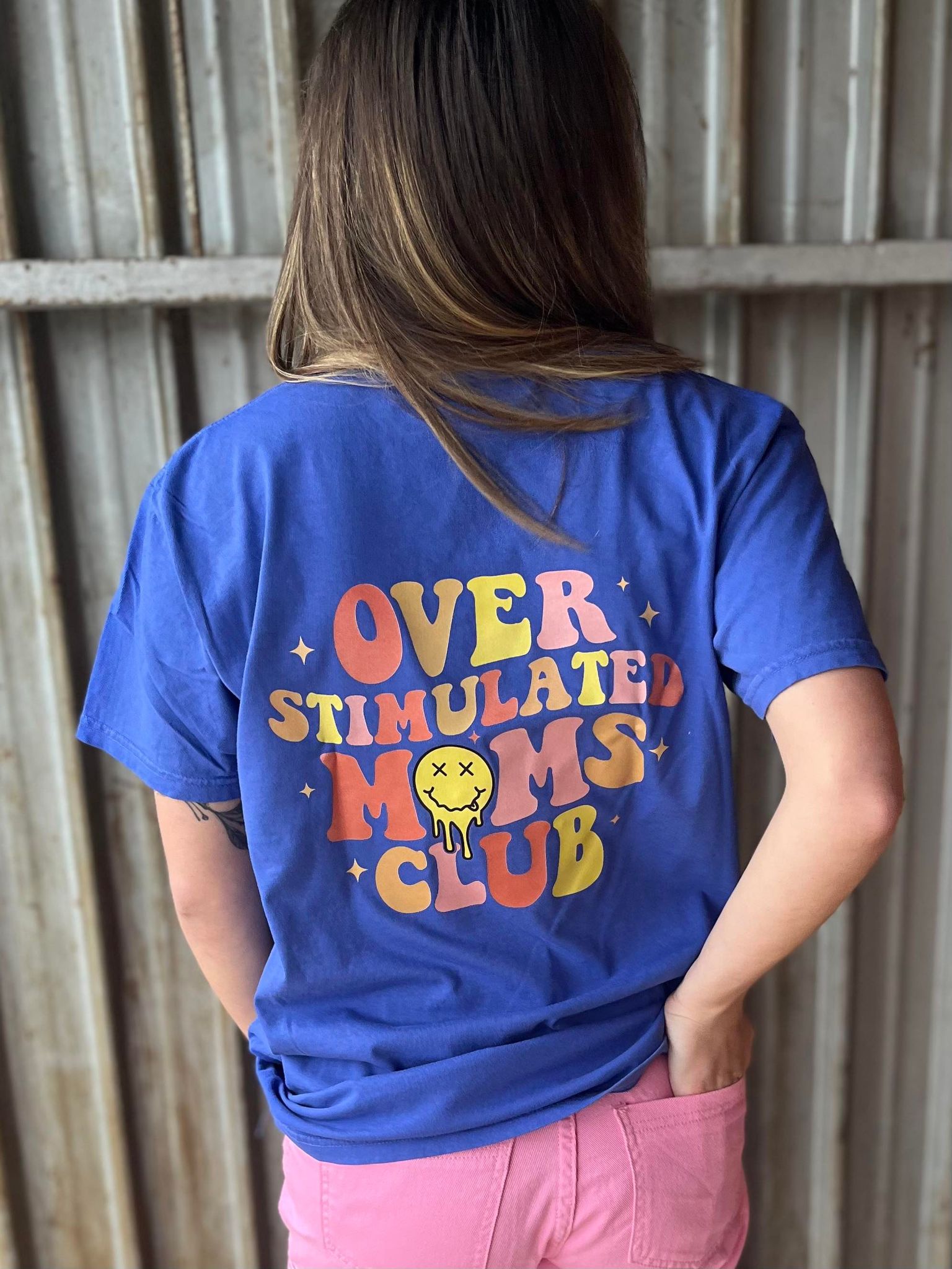 Over stimulated moms club tee ask apparel