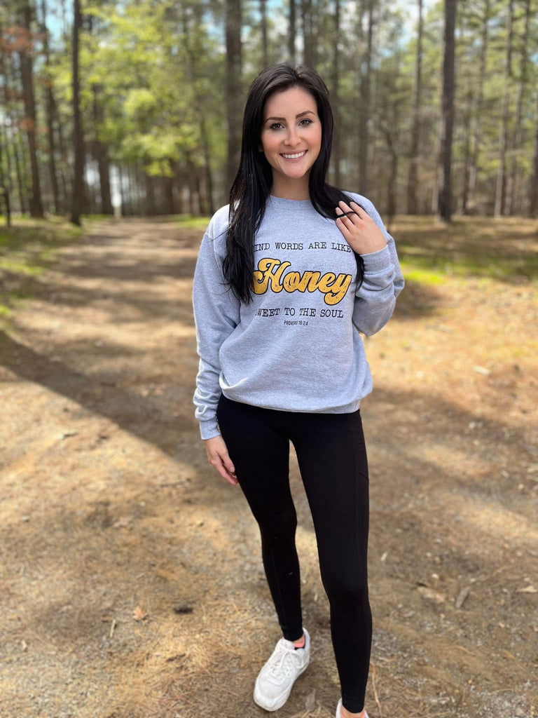kind words are like honey sweater- ask apparel