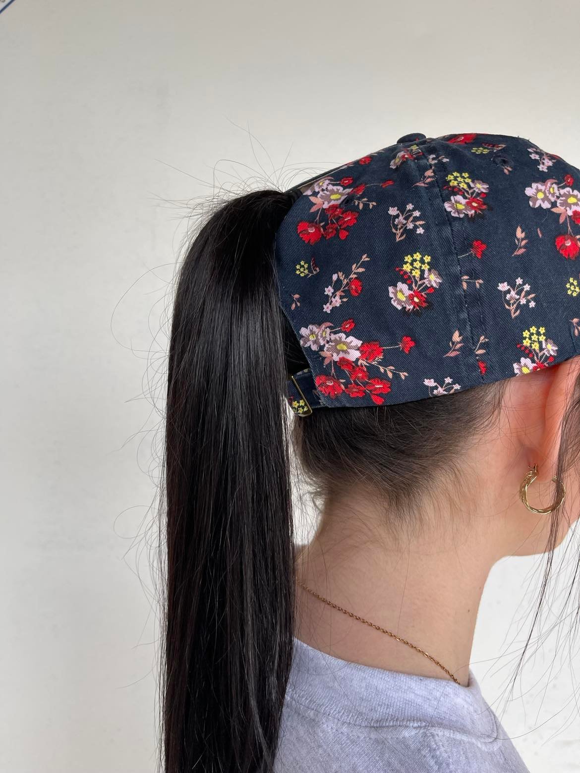 Floral Mama Hidden Ponytail Hat-ASK Apparel