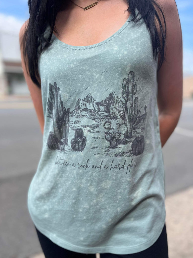 between a rock and a hard place tank- ask apparel