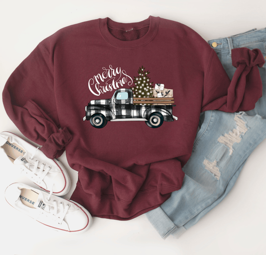 Merry Christmas Truck Crewneck - ASK Apparel LLC