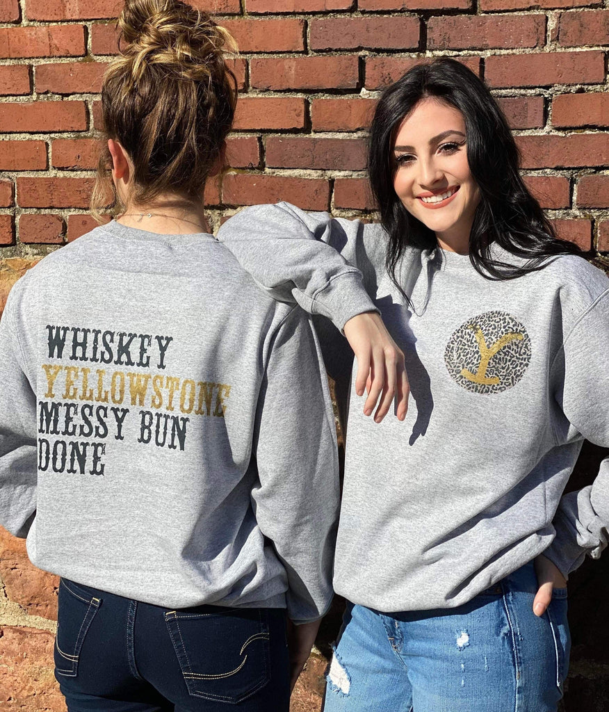 YS- Whiskey, Messy Bun Done Sweatshirt - ASK Apparel LLC