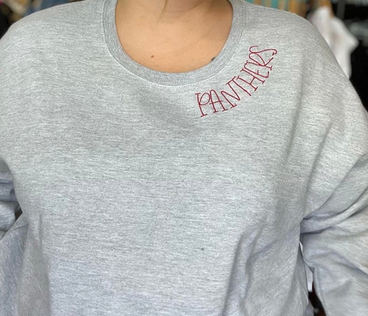 Collar Mascot Embroidered Sweatshirt